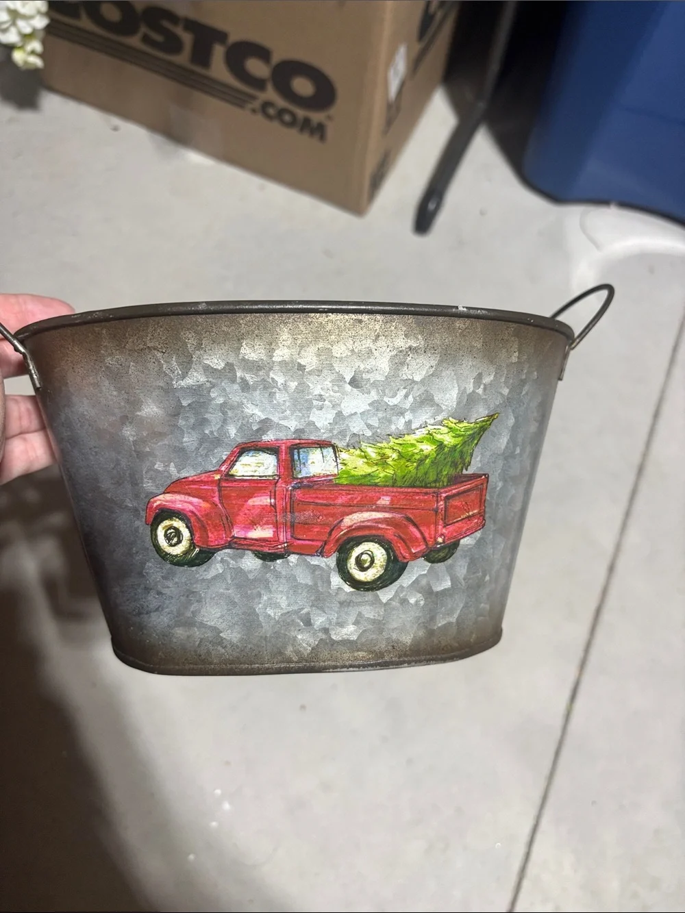 Metal Holiday Bin
